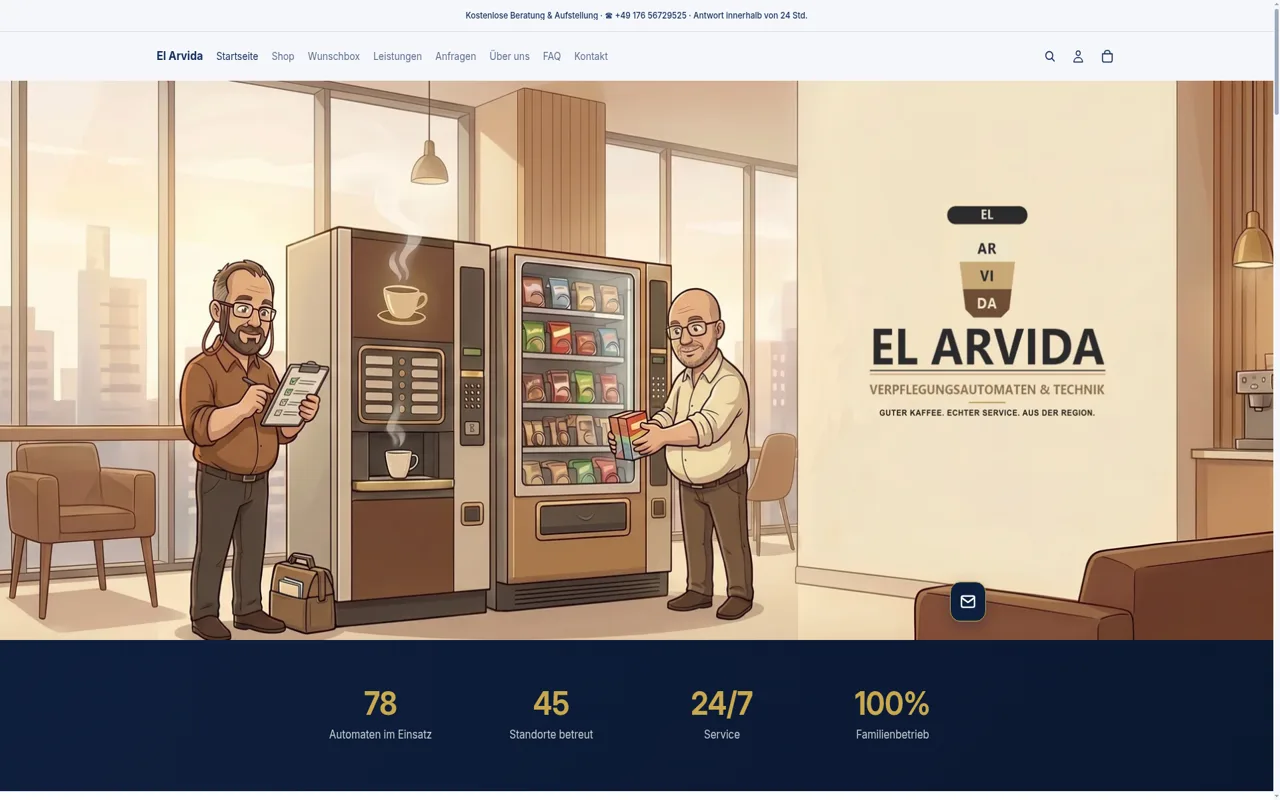 Webseite El Arvida